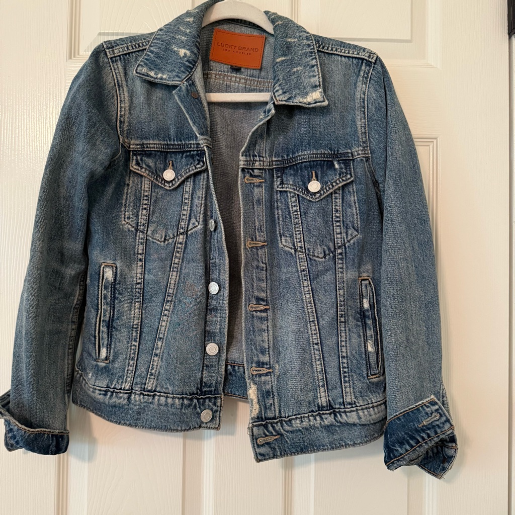 Lucky Brand Classic Blue Denim Jacket Fall Western Rodeo Cowgirl